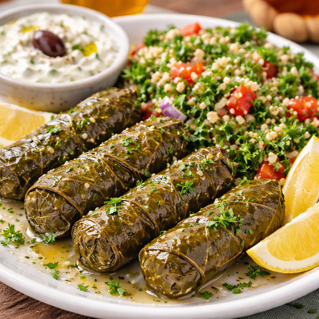 Stuffed Grape Leaves & Tabbouleh